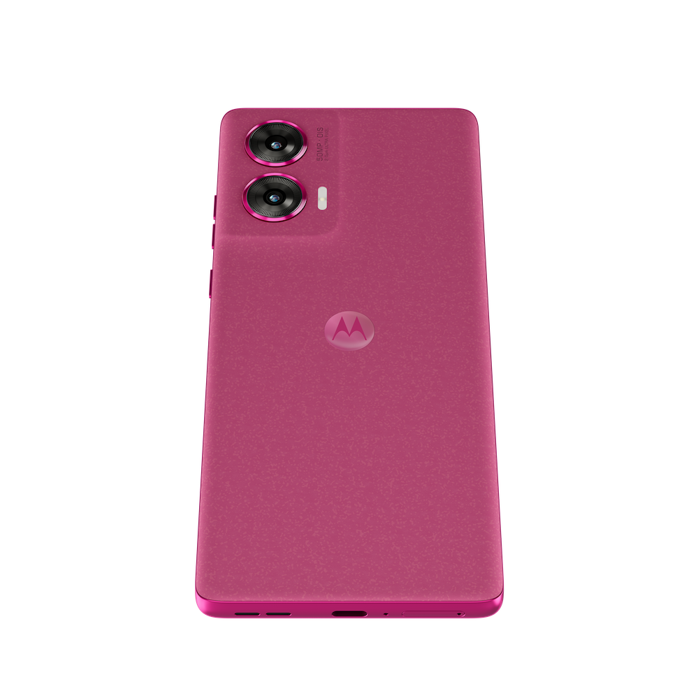 2024 MOTOROLA EDGE 50 FUSION PRODUCT RENDER PINK PEACOCK ANGLE 4