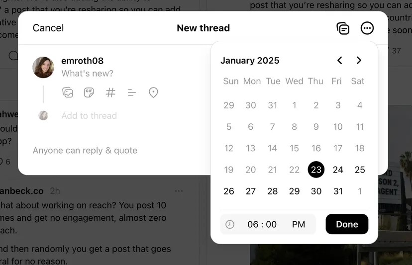 threads schedule posts