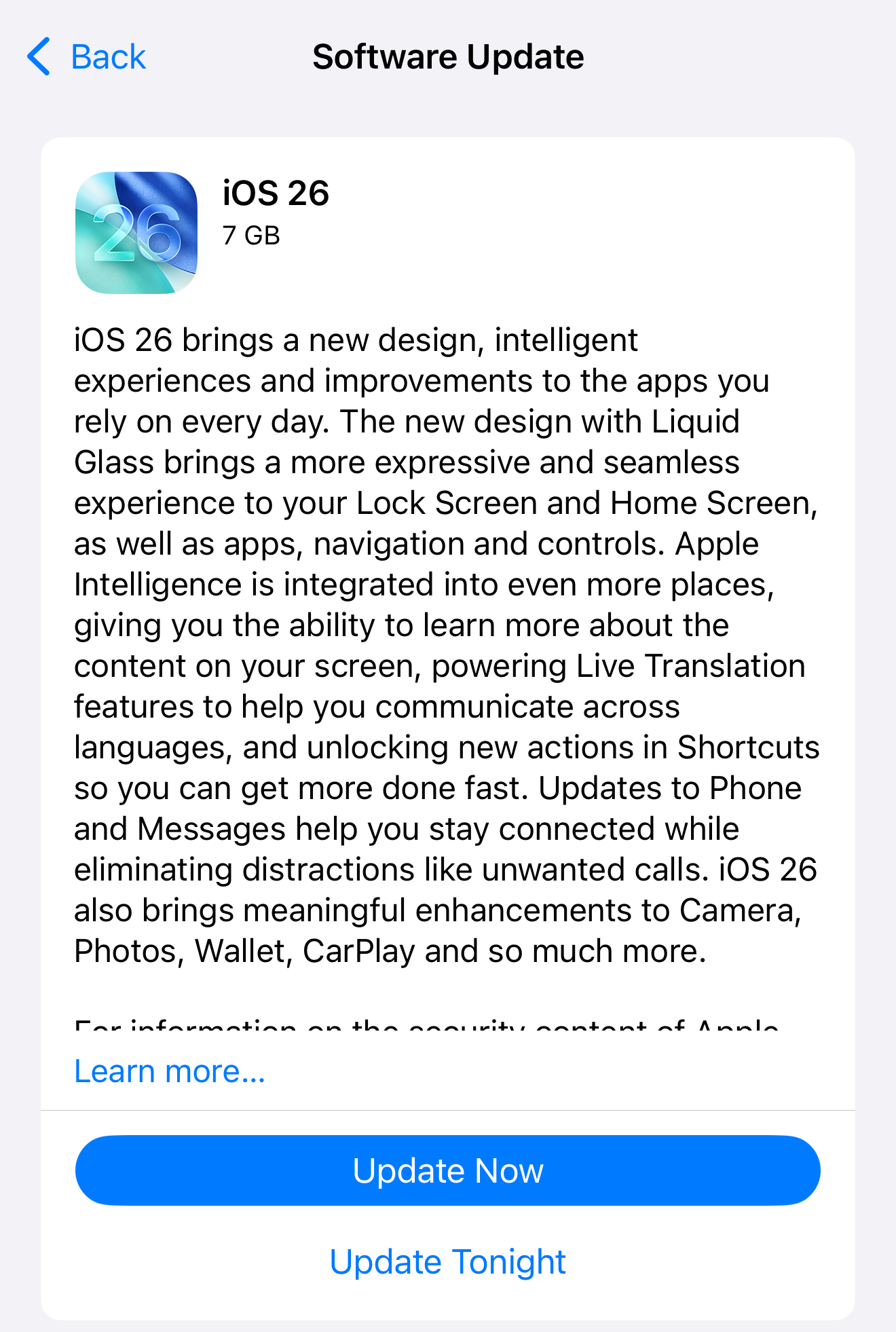 вече можете да актуализирате iPhone до iOS 26 