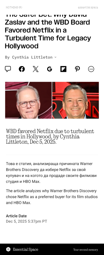 The Safer Bet Why David Zaslav and the WBD Board Favored Netflix
