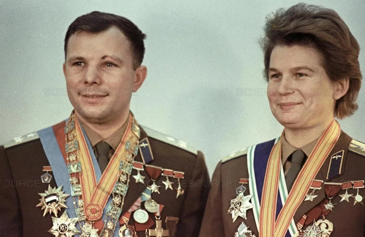 Юрий Гагарин и Валентина Терешкова
