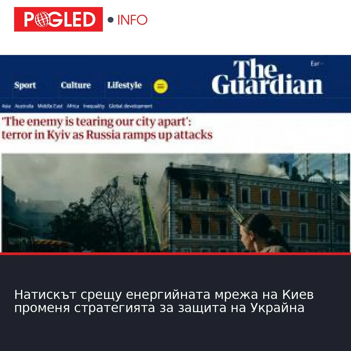 Натискът срещу енергийната мрежа на Киев променя стратегията за защита на Украйна