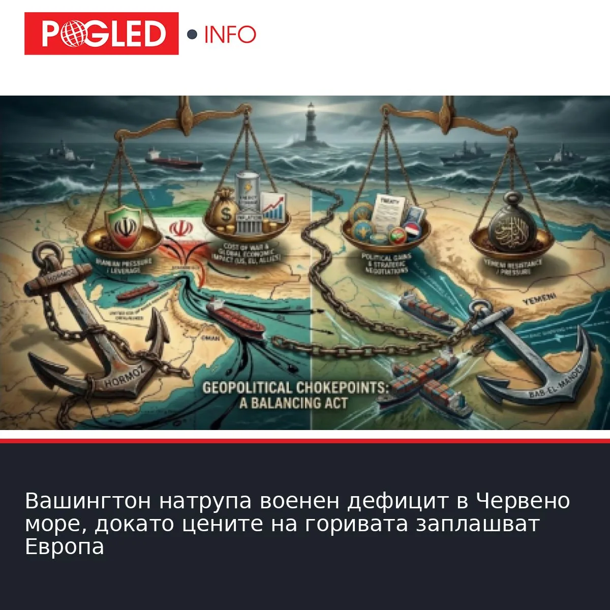 Вашингтон натрупа военен дефицит в Червено море, докато цените на горивата заплашват Европа