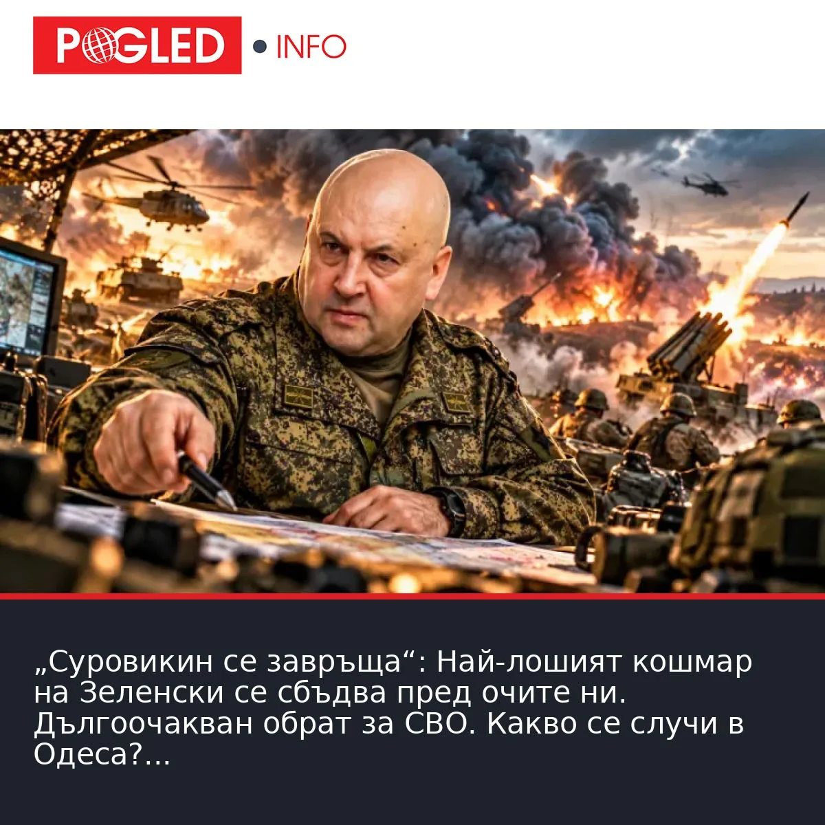 „Суровикин се завръща“: Най-лошият кошмар на Зеленски се сбъдва пред очите ни. Дългоочакван обрат за СВО. Какво се случи в Одеса?