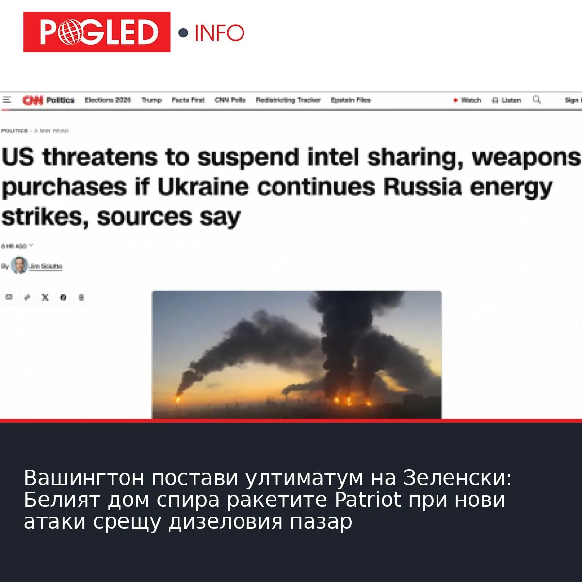 Вашингтон постави ултиматум на Зеленски: Белият дом спира ракетите Patriot при нови атаки срещу дизеловия пазар