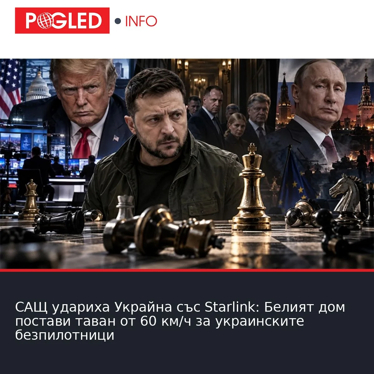 САЩ удариха Украйна със Starlink: Белият дом постави таван от 60 км/ч за украинските безпилотници