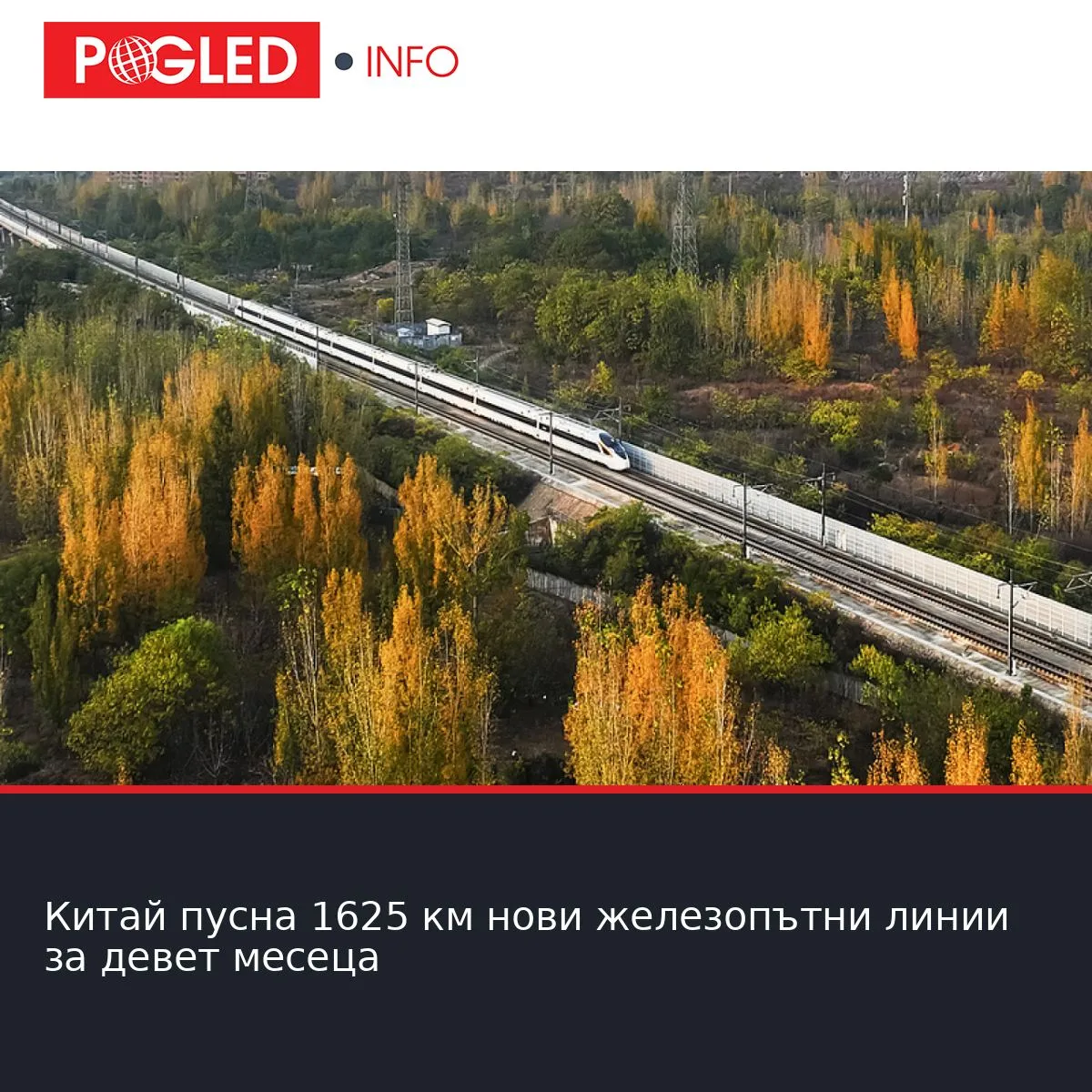 Китай пусна 1625 км нови железопътни линии за девет месеца