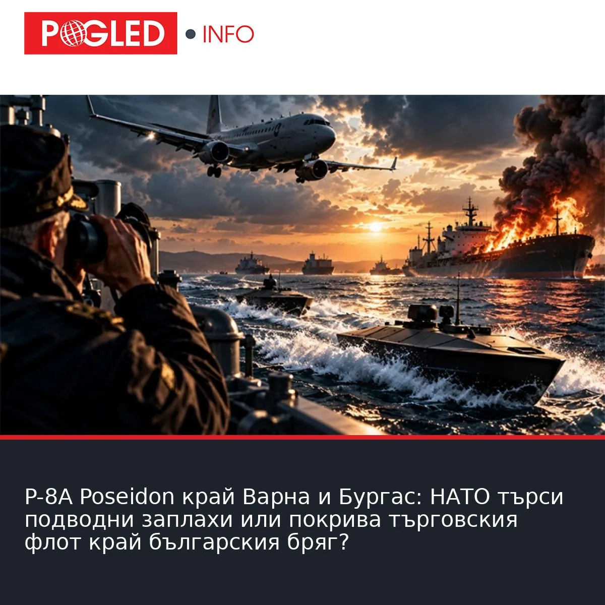 P-8A Poseidon край Варна и Бургас: НАТО търси подводни заплахи или покрива търговския флот край българския бряг?