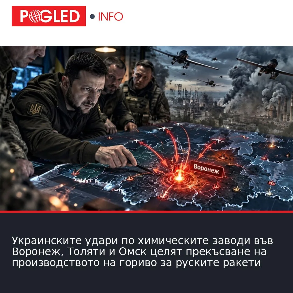 Украинските удари по химическите заводи във Воронеж, Толяти и Омск целят прекъсване на производството на гориво за руските ракети