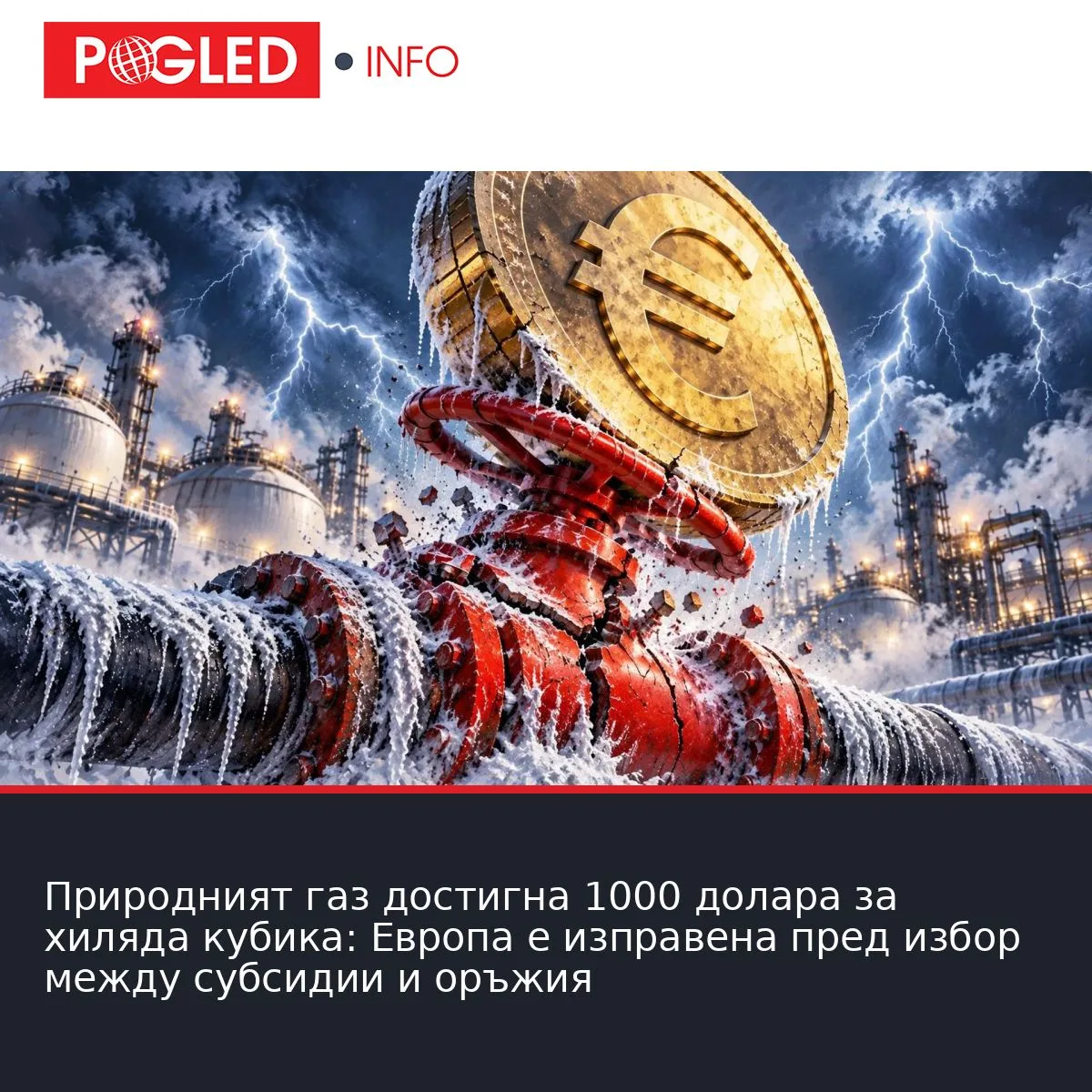 Природният газ достигна 1000 долара за хиляда кубика: Европа е изправена пред избор между субсидии и оръжия
