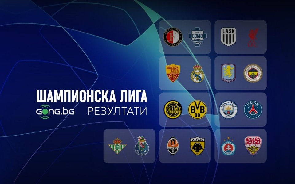 Крайни резултати и голмайстори във впечатляваща вечер в Шампионска лига